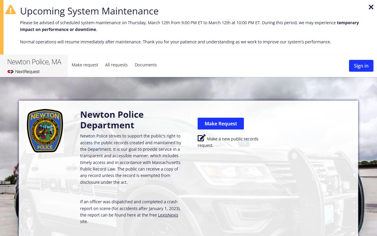 Newton police records online portal