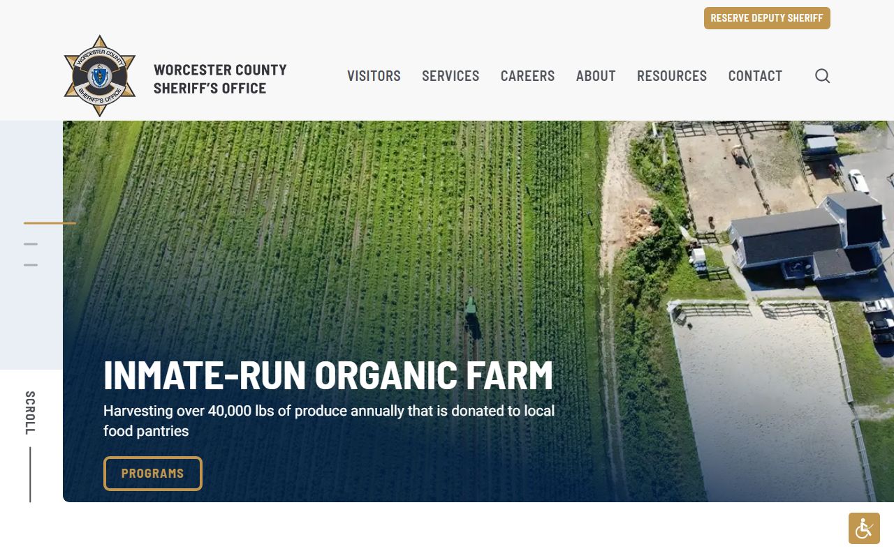 Worcester County Sheriff website for police records information